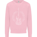 Guitar Notes Electirc Guitarist Player Rock Mens Sweatshirt Jumper Light Pink