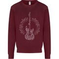 Guitar Notes Electirc Guitarist Player Rock Mens Sweatshirt Jumper Maroon