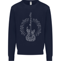 Guitar Notes Electirc Guitarist Player Rock Mens Sweatshirt Jumper Navy Blue