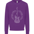 Guitar Notes Electirc Guitarist Player Rock Mens Sweatshirt Jumper Purple
