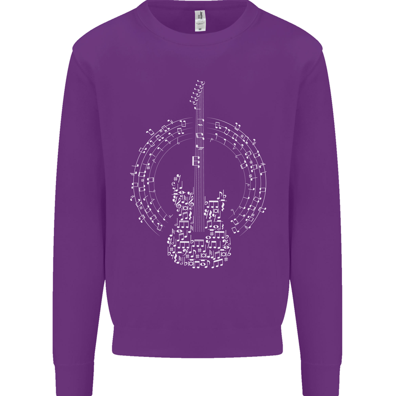 Guitar Notes Electirc Guitarist Player Rock Mens Sweatshirt Jumper Purple