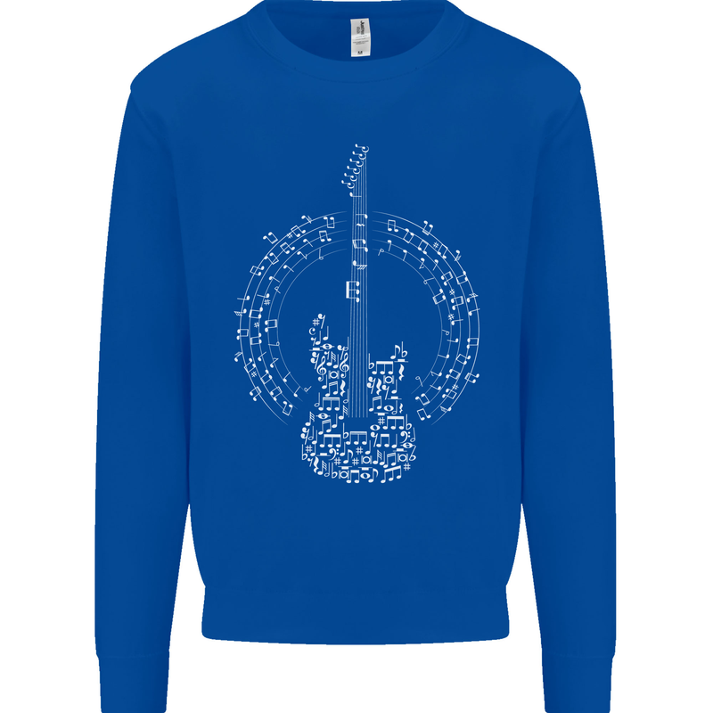 Guitar Notes Electirc Guitarist Player Rock Mens Sweatshirt Jumper Royal Blue