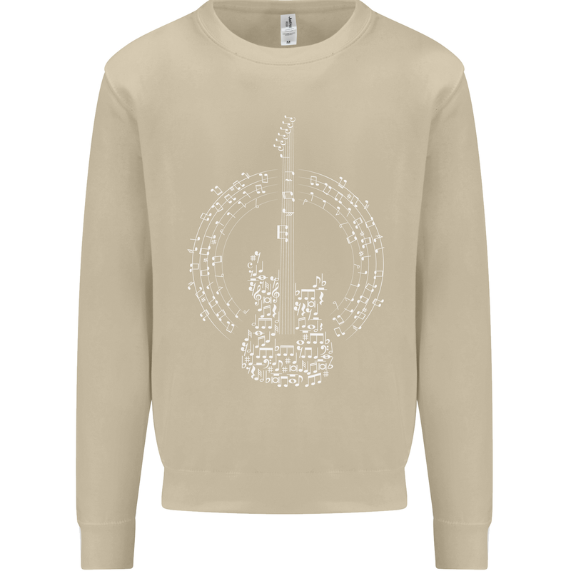 Guitar Notes Electirc Guitarist Player Rock Mens Sweatshirt Jumper Sand