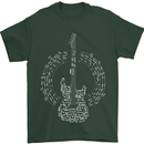 Guitar Notes Electirc Guitarist Player Rock Mens T-Shirt Cotton Gildan Forest Green