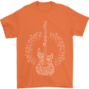 Guitar Notes Electirc Guitarist Player Rock Mens T-Shirt Cotton Gildan Orange