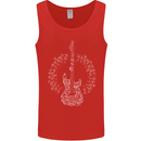 Guitar Notes Electirc Guitarist Player Rock Mens Vest Tank Top Red