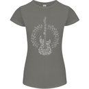 Guitar Notes Electirc Guitarist Player Rock Womens Petite Cut T-Shirt Charcoal