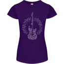 Guitar Notes Electirc Guitarist Player Rock Womens Petite Cut T-Shirt Purple