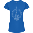 Guitar Notes Electirc Guitarist Player Rock Womens Petite Cut T-Shirt Royal Blue