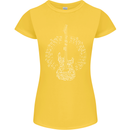 Guitar Notes Electirc Guitarist Player Rock Womens Petite Cut T-Shirt Yellow