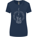 Guitar Notes Electirc Guitarist Player Rock Womens Wider Cut T-Shirt Navy Blue