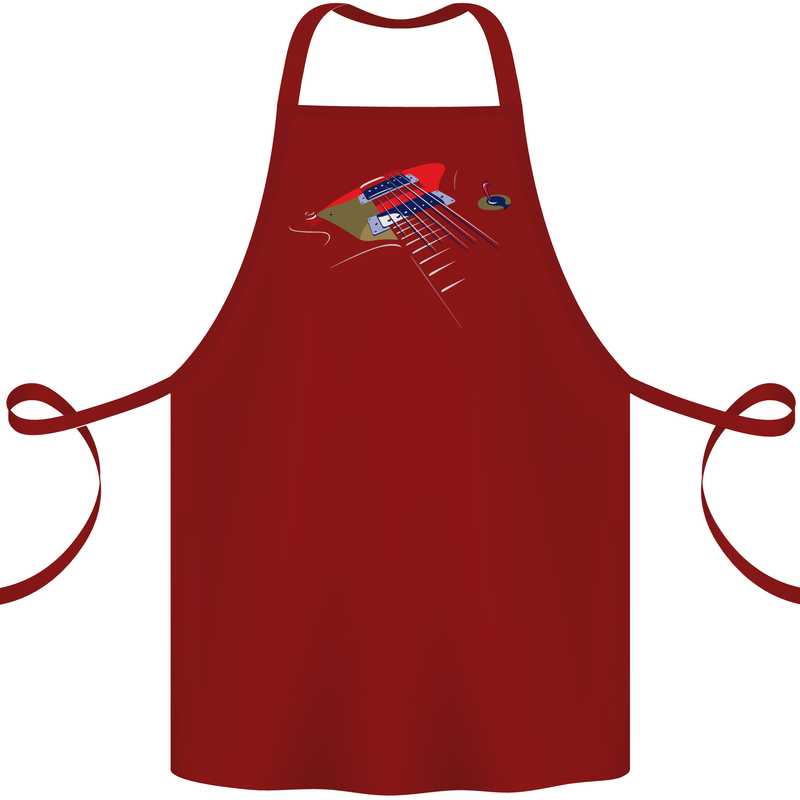 Guitar Perspective Guitarist Bass Electric Cotton Apron 100% Organic Maroon