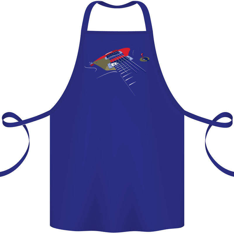 Guitar Perspective Guitarist Bass Electric Cotton Apron 100% Organic Royal Blue