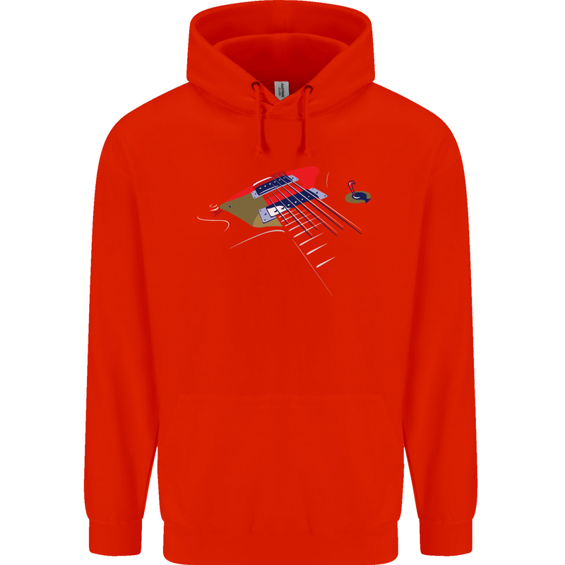 Guitar Perspective Guitarist Bass Electric Mens 80% Cotton Hoodie Bright Red
