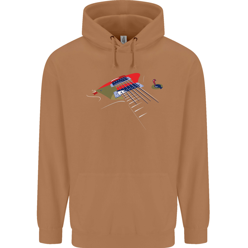 Guitar Perspective Guitarist Bass Electric Mens 80% Cotton Hoodie Caramel Latte