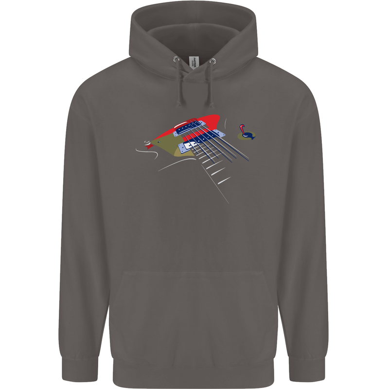 Guitar Perspective Guitarist Bass Electric Mens 80% Cotton Hoodie Charcoal