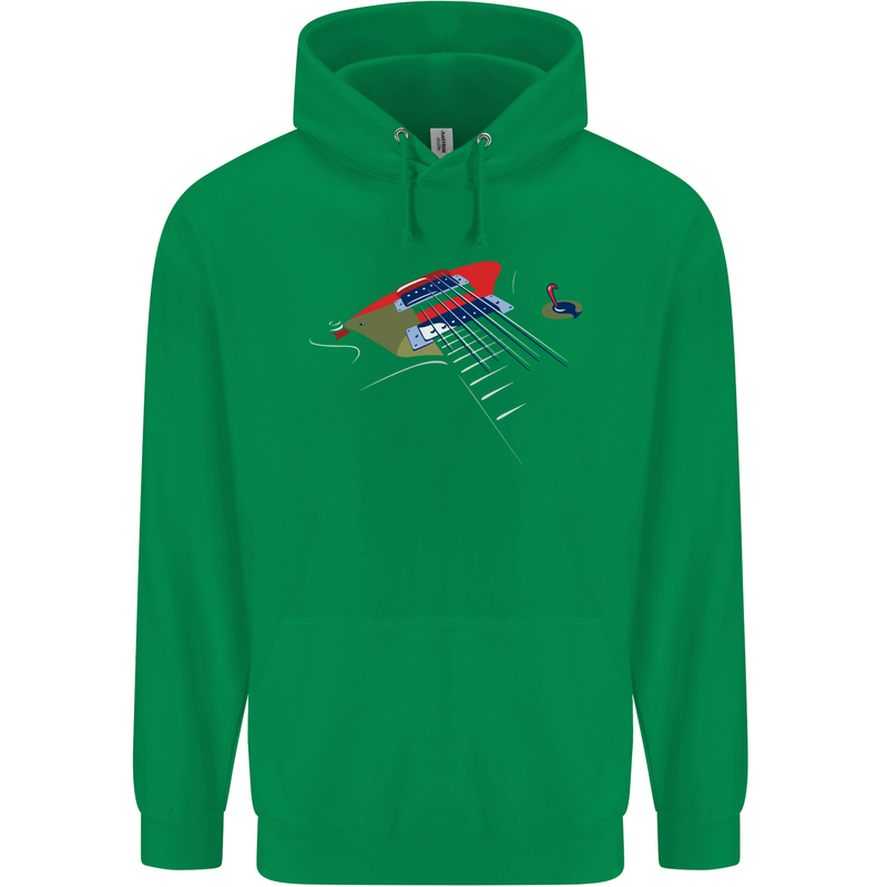 Guitar Perspective Guitarist Bass Electric Mens 80% Cotton Hoodie Irish Green