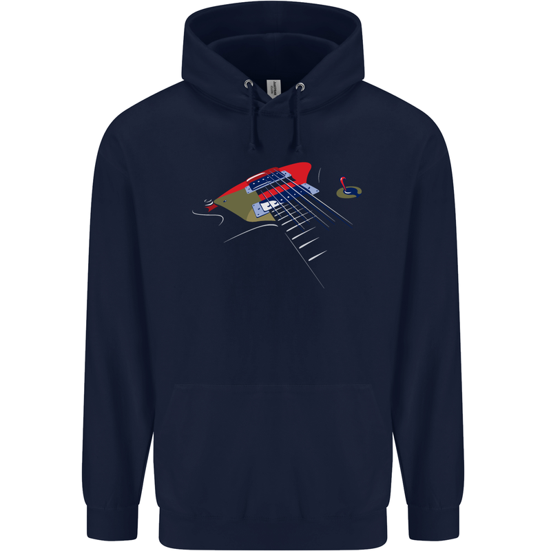 Guitar Perspective Guitarist Bass Electric Mens 80% Cotton Hoodie Navy Blue