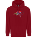 Guitar Perspective Guitarist Bass Electric Mens 80% Cotton Hoodie Red