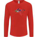 Guitar Perspective Guitarist Bass Electric Mens Long Sleeve T-Shirt Red