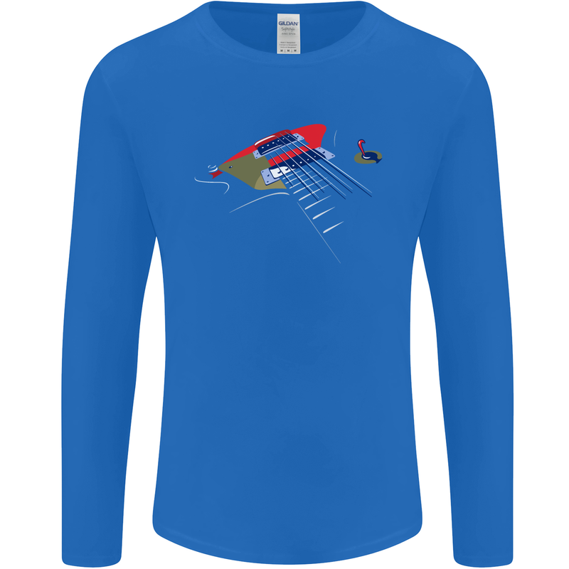 Guitar Perspective Guitarist Bass Electric Mens Long Sleeve T-Shirt Royal Blue