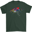 Guitar Perspective Guitarist Bass Electric Mens T-Shirt Cotton Gildan Forest Green