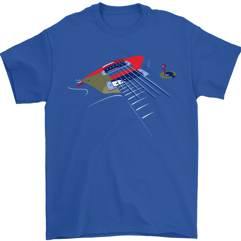 Guitar Perspective Guitarist Bass Electric Mens T-Shirt Cotton Gildan Royal Blue