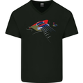 Guitar Perspective Guitarist Bass Electric Mens V-Neck Cotton T-Shirt Black