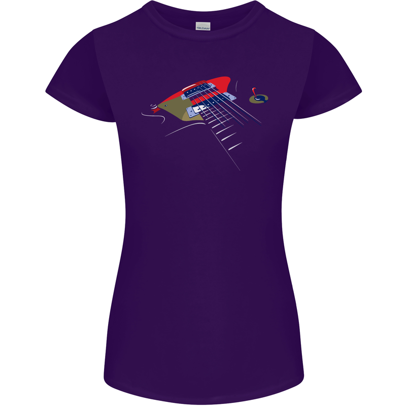 Guitar Perspective Guitarist Bass Electric Womens Petite Cut T-Shirt Purple