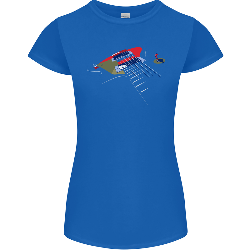 Guitar Perspective Guitarist Bass Electric Womens Petite Cut T-Shirt Royal Blue