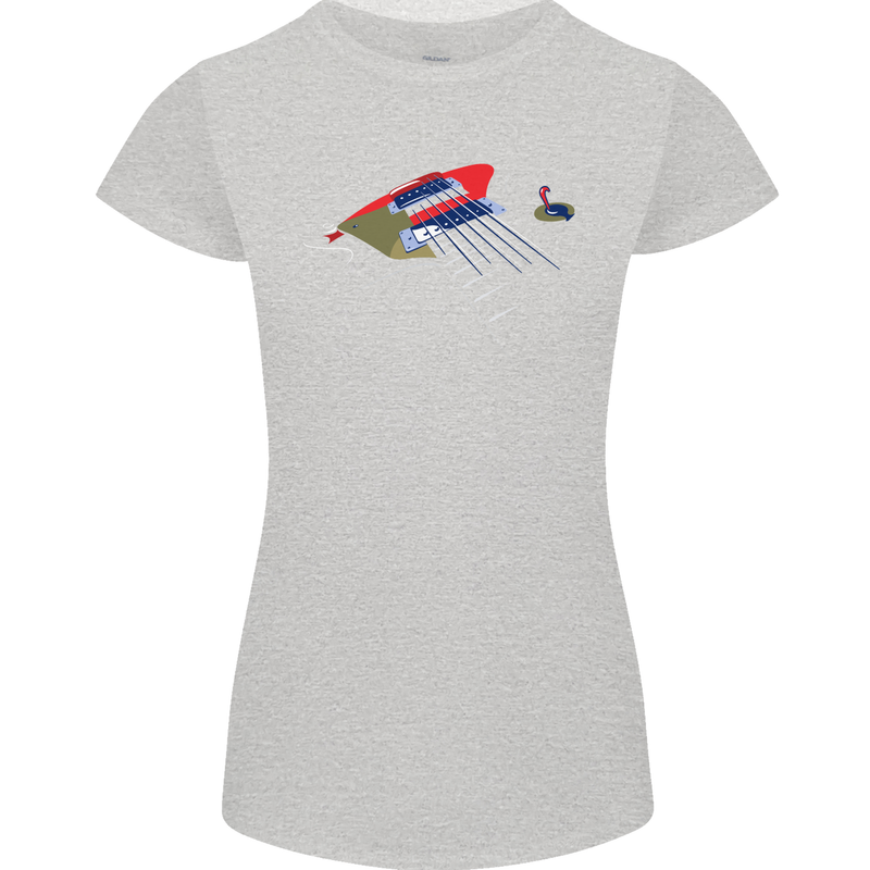 Guitar Perspective Guitarist Bass Electric Womens Petite Cut T-Shirt Sports Grey