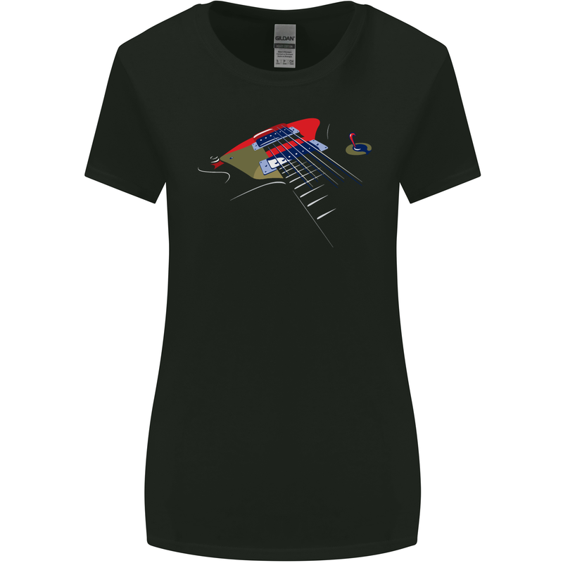 Guitar Perspective Guitarist Bass Electric Womens Wider Cut T-Shirt Black