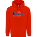 Guitar Reflection Guitarist Acoustic Bass Childrens Kids Hoodie Bright Red