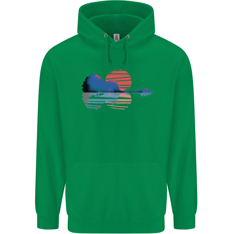 Guitar Reflection Guitarist Acoustic Bass Childrens Kids Hoodie Irish Green