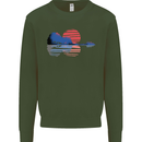 Guitar Reflection Guitarist Acoustic Bass Kids Sweatshirt Jumper Forest Green