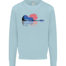 Guitar Reflection Guitarist Acoustic Bass Kids Sweatshirt Jumper Light Blue