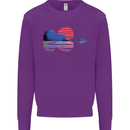 Guitar Reflection Guitarist Acoustic Bass Kids Sweatshirt Jumper Purple