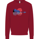 Guitar Reflection Guitarist Acoustic Bass Kids Sweatshirt Jumper Red