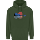 Guitar Reflection Guitarist Acoustic Bass Mens 80% Cotton Hoodie Forest Green