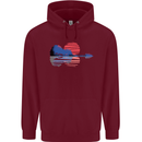 Guitar Reflection Guitarist Acoustic Bass Mens 80% Cotton Hoodie Maroon