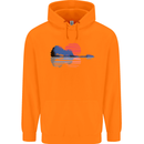 Guitar Reflection Guitarist Acoustic Bass Mens 80% Cotton Hoodie Orange