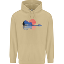 Guitar Reflection Guitarist Acoustic Bass Mens 80% Cotton Hoodie Sand