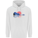 Guitar Reflection Guitarist Acoustic Bass Mens 80% Cotton Hoodie White
