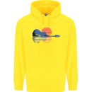 Guitar Reflection Guitarist Acoustic Bass Mens 80% Cotton Hoodie Yellow