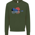 Guitar Reflection Guitarist Acoustic Bass Mens Sweatshirt Jumper Forest Green