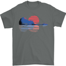 Guitar Reflection Guitarist Acoustic Bass Mens T-Shirt Cotton Gildan Charcoal