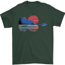 Guitar Reflection Guitarist Acoustic Bass Mens T-Shirt Cotton Gildan Forest Green