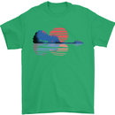 Guitar Reflection Guitarist Acoustic Bass Mens T-Shirt Cotton Gildan Irish Green