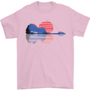 Guitar Reflection Guitarist Acoustic Bass Mens T-Shirt Cotton Gildan Light Pink