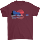 Guitar Reflection Guitarist Acoustic Bass Mens T-Shirt Cotton Gildan Maroon